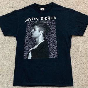 JUSTIN BEIBER Black PURPOSE World Tour 2016 CONCERT Souvenir T-SHIRT Band Tee